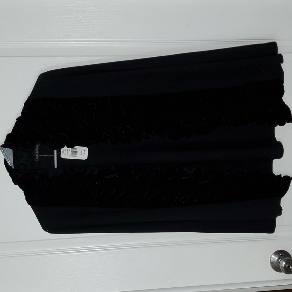 Womens Casual Express Velvet trim Cardigan